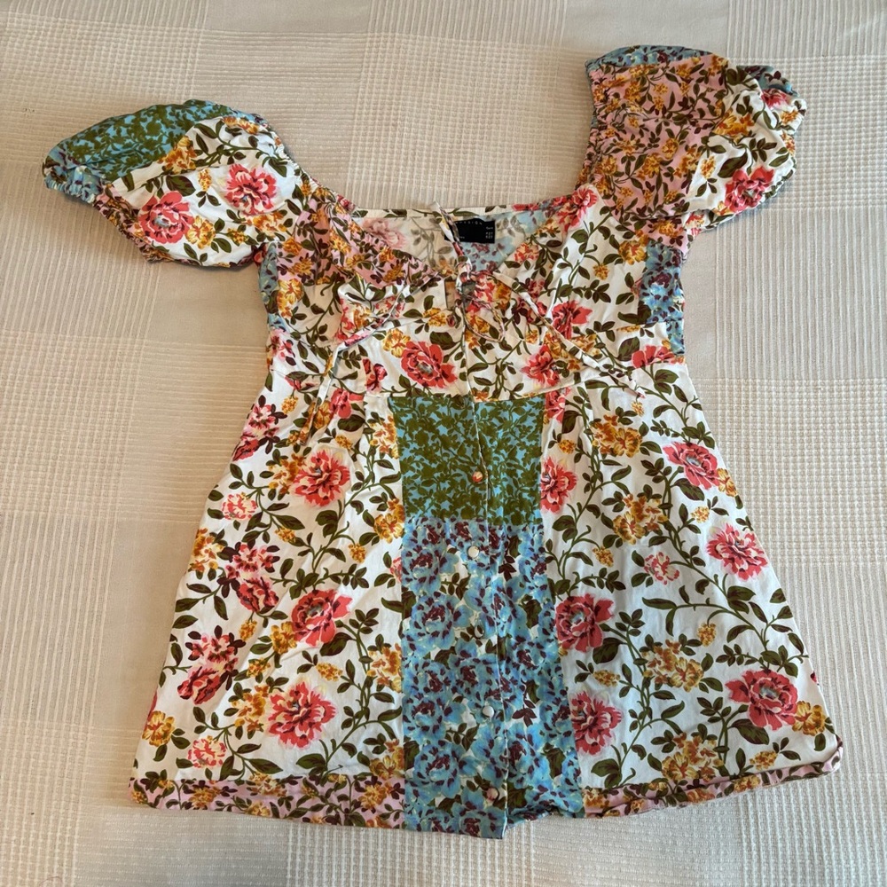 ASOS Floral Dress with Puff Sleeves
